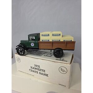ERTL 1931 HAWKEYE CRATE TRUCK  LOCKING COIN BANK/Stanolind #5 RARE Stock#7658UA
